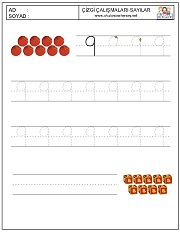 okul öncesi 1 sayısı çizgi çalışması